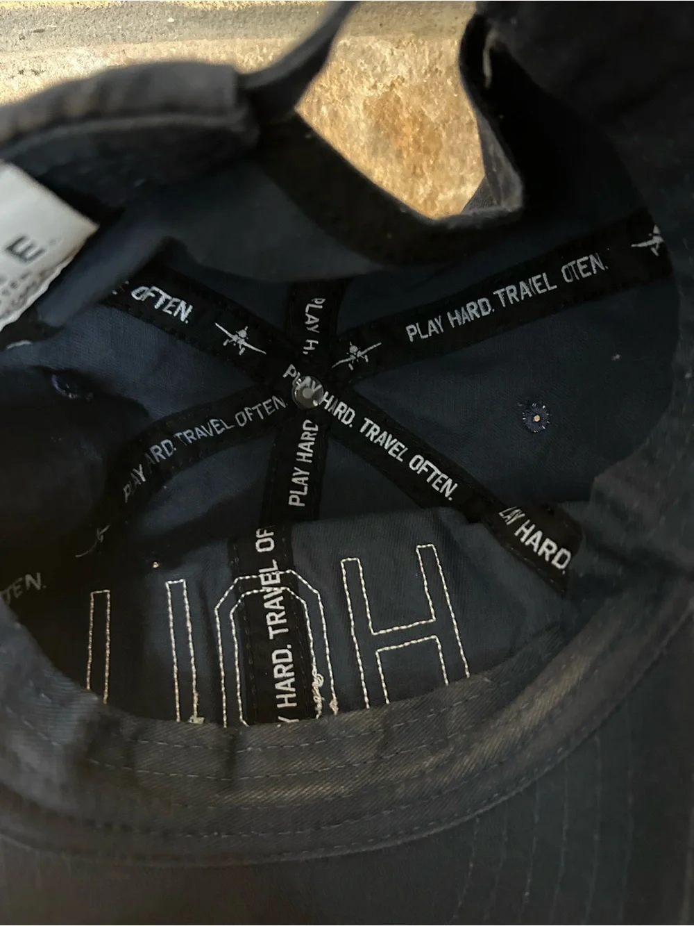 HOU (Houston) Embroidered Navy Baseball Cap - one size fits most.